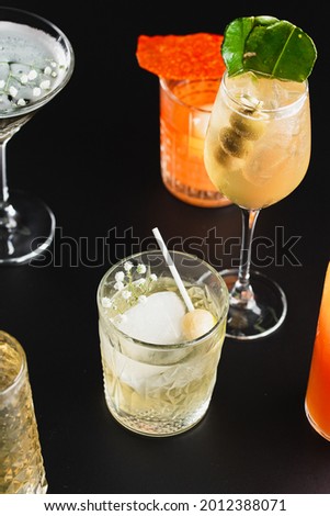 summer alcoholic cocktails. bar card. bar.