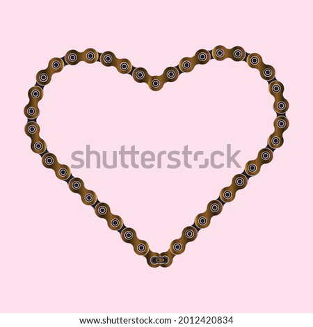 love logo in the form of an arranged chain for illustration and background