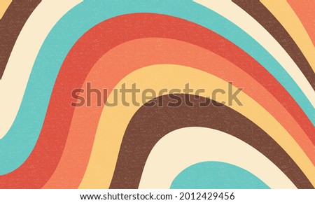 Retro groovy background. Abstract colourful and textured wavy shapes design. Royalty-Free Stock Photo #2012429456