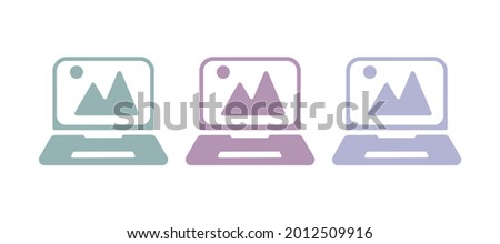laptop icon on a white background, vector illustration