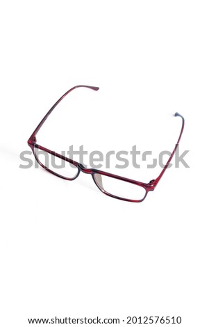 red square glasses isolated on white background. fiberglass box glasses

