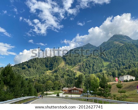 Photo of the Caucasus Mountains, taken near Krasnaya Polyana, Russia