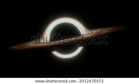 Black hole Slowly rotating in Space. The event horizon of black hole Royalty-Free Stock Photo #2012670551