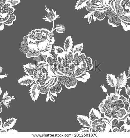  vector floral lace seamless pattern