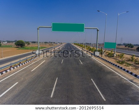 View of Lucknow Agra new expressway and bridge and river Yamuna in Agra city of north INDIA Royalty-Free Stock Photo #2012695514