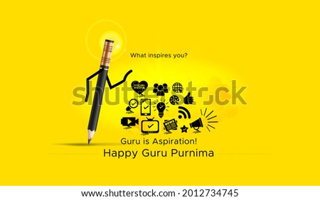 Happy Guru purnima teacher's day concept idea creative for advertising marketing and creative agencies Royalty-Free Stock Photo #2012734745