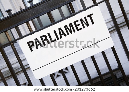 Parliament Street Sign, Westminster; London; England; UK