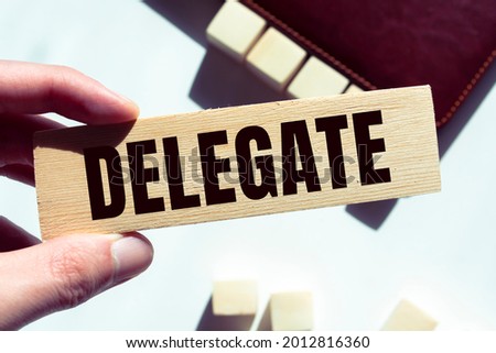 Wooden Blocks with the text: Delegate
