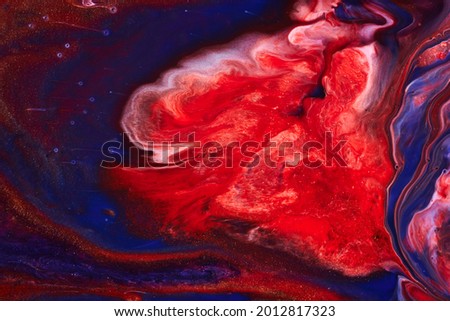 Red and blue abstract paint colourful background