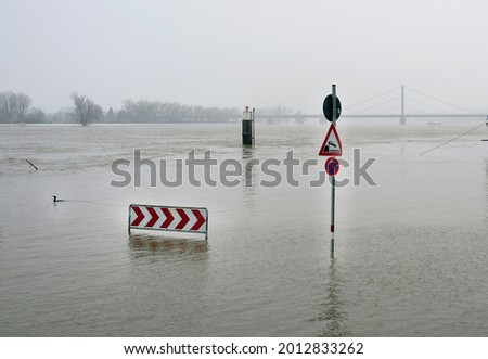 Extreme weather: Flooded parking lot in Düsseldorf, Germany