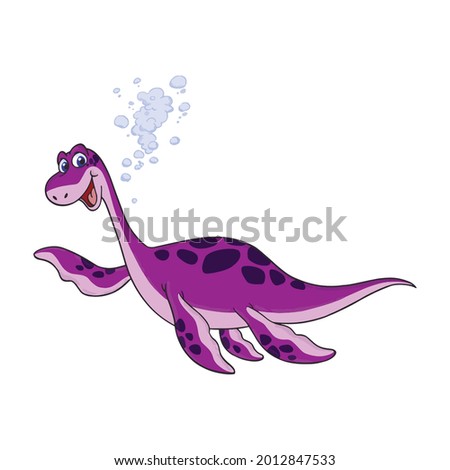 Cute nessy illustration for kids Royalty-Free Stock Photo #2012847533