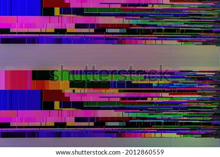 Abstract glitch art and square mosaic background.