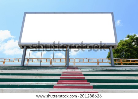 Empty white digital billboard screen for advertising
