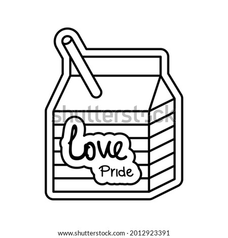 Isolated juice box icon with text pride icon Vector