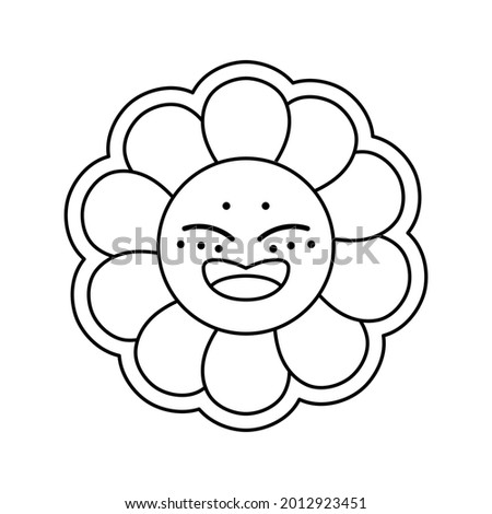 Isolated happy flower icon with big smile Vector