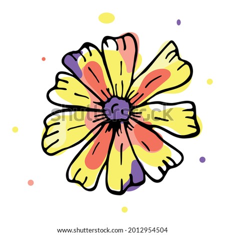 Isolated flower sketch Spring time Vector illustration