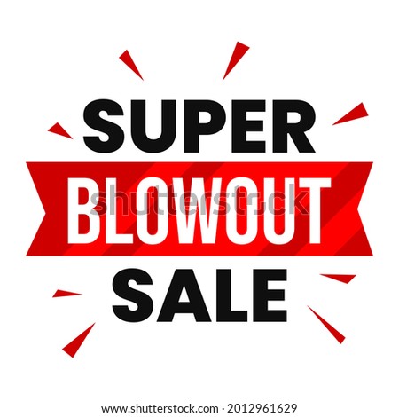 Super blowout sale shopping offer web banner design vector Royalty-Free Stock Photo #2012961629