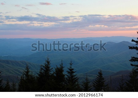 View of the Great Smoky Mountains from the Clingmans Dome Visitor Center, Bryson City, North Carolina