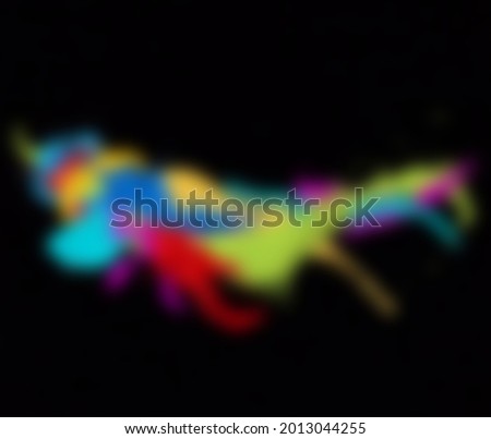illustration of various mixed colors of paint combined with a combination of blur effects