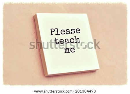 Text please teach me on the short note texture background