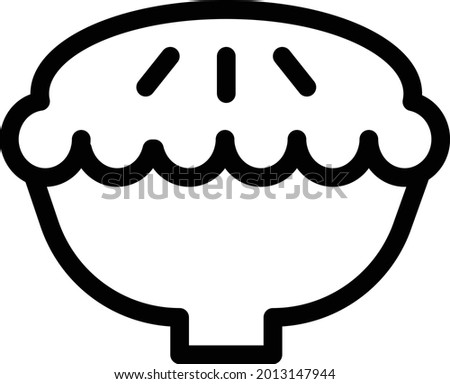 pie with white background. pie is a symbol of bakery .thin line icon.