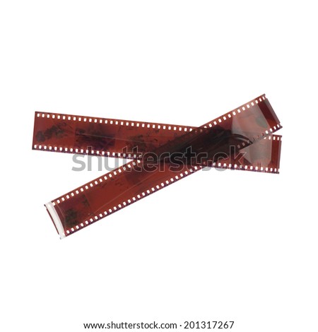photographic 35 mm film strip isolated on white background