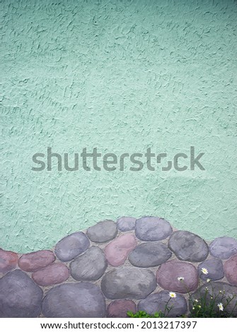 Abstract green art backgrounds. Oil painting texture. Big rock frame. This has clipping path.