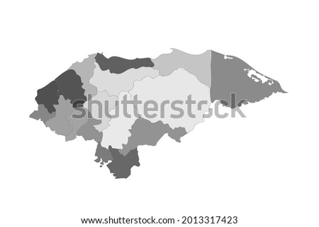Gray Divided Map of Honduras