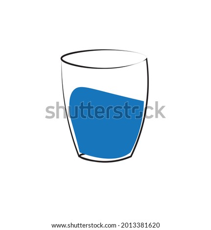 vector minimalist drinks glass or cold drinks