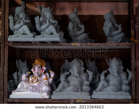 Lord Ganesh statue ready for upcoming festival. Covid-19 dampens festive spirit among idol makers ahead of Ganesh festival