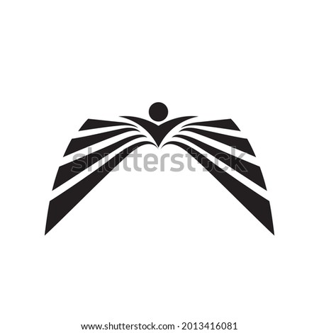  Wings logo design falcon bird vector
