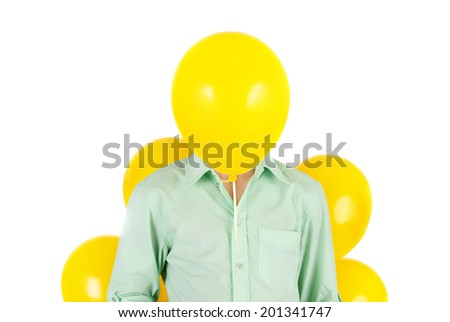 young man with the balloon instead of the face