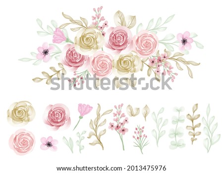 beautiful flower blue watercolor isolated clip art