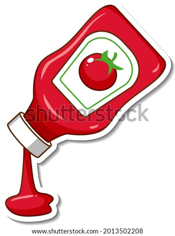 A sticker template with a ketchup bottle illustration Royalty-Free Stock Photo #2013502208