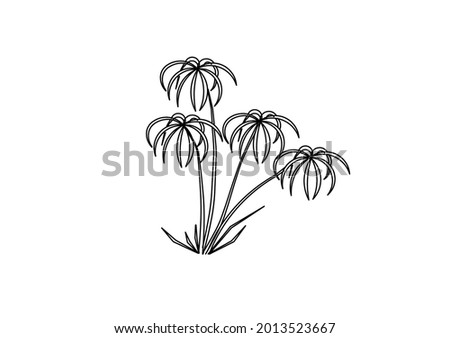 Vector design of a bunch of unfruitful coconut trees