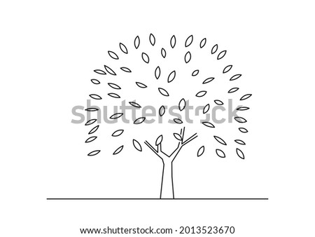Vector design sketch of a leaf tree