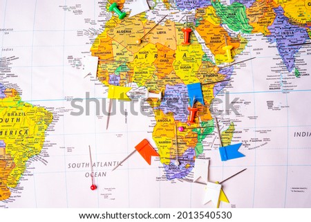 Africa on map travel background texture