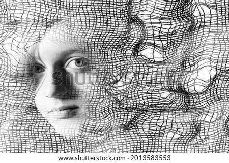 art portrait with artistic texture net