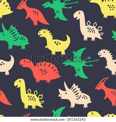 Dinosaur seamless background. Vector illustration. 