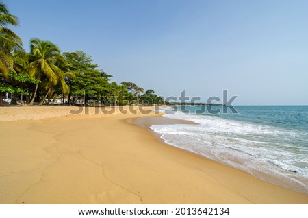 A beautiful empty beach in Sierra Leone, West Africa Royalty-Free Stock Photo #2013642134