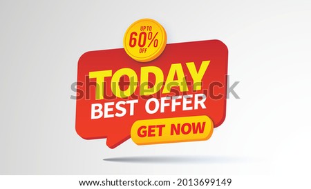 3d elegant promotion banner for promote your business and offer. TODAY BEST OFFER. Royalty-Free Stock Photo #2013699149