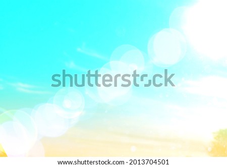 Summer Holiday Concept: Abstract Blurred Light Beach with Autumn Sky Sky Background