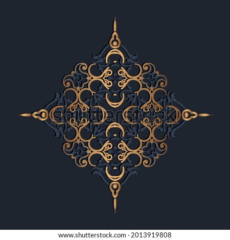 Vector muslim mosaic, persian motif. Mosque decoration element. Islamic geometric pattern.