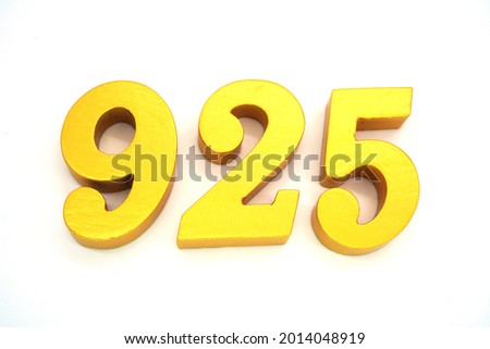   Arabic numerals 925 gold on white background                                