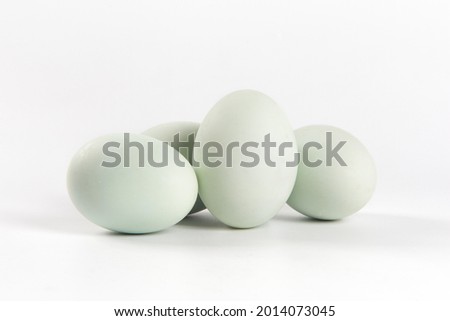 
duck eggs on white isolated background