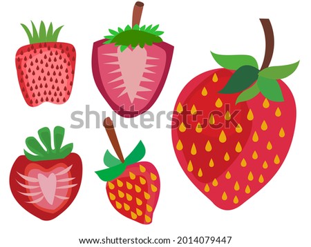 strawberry with colorful picture in white paper