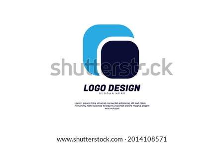 Illustration of graphic abstract creative inspiration idea logo for rectangle company brand identity colorful design