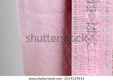 The macro picture of Thai silk skirt.