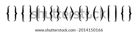 text brackets brace vector illustration isolated on white background. parenthesis square icon modern design. quatation symbol.  Royalty-Free Stock Photo #2014150166