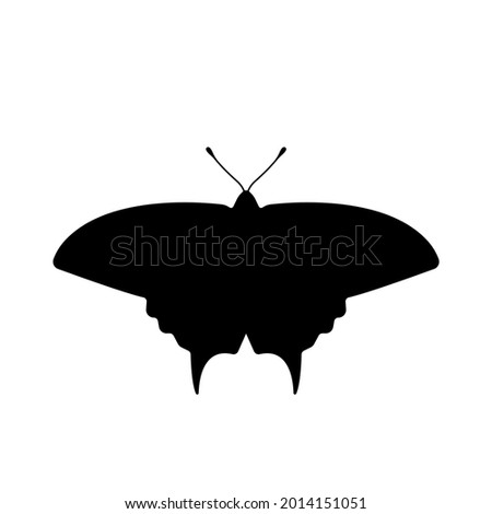 Butterfly Silhouette Simply Shapes. Monochrome vector isolated on white background
